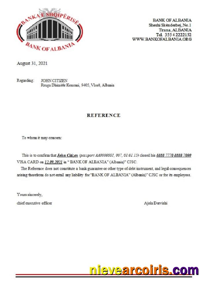 Albania bank of Albania closure reference